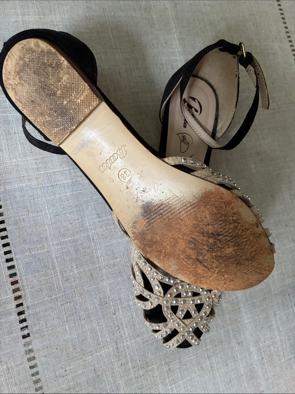 Sandals….purchased and worn in Venice, Italy! internationally known brand….